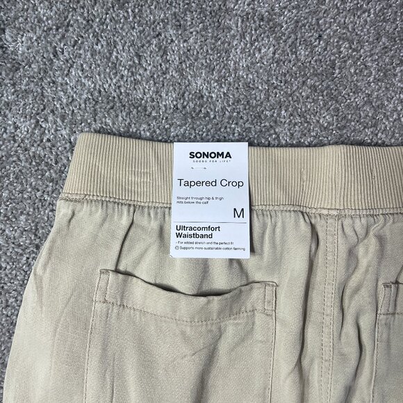 Sonoma Pants Womens Medium Tapered Crop Comfort Waistband Momcore Lounge Wear - Picture 4 of 8